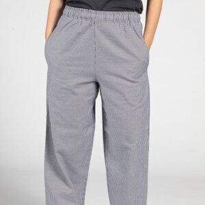 Chefs Pants checked elastic Drawstring waist size S